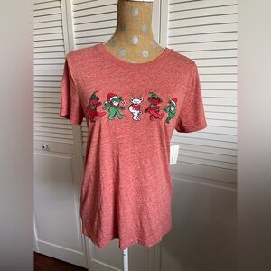 Lucky Brand Red Grateful Dead Christmas Tee